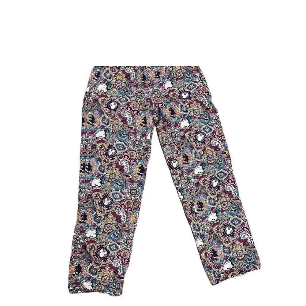 Disney Parks Paisley Mickey Mouse Pajama Pants Unisex Size M Multicolor - Picture 2 of 6